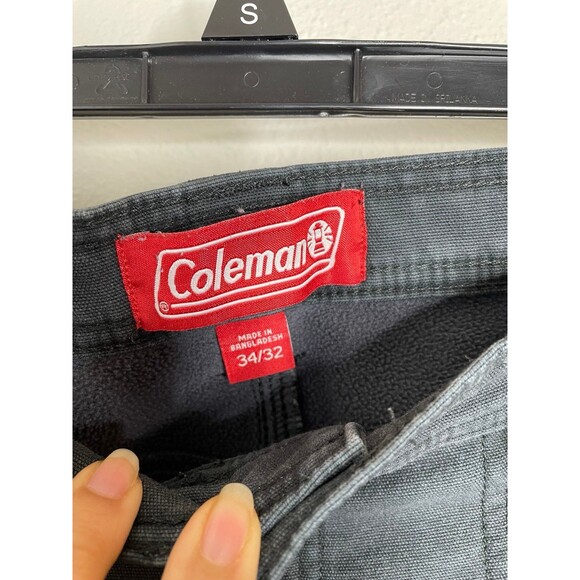 Coleman Fleece Lined Work Pants Men’s 34x32 Black Gray Outdoor Winter Utility - Picture 3 of 7